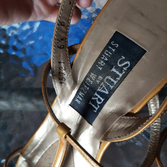 Sandals heels Stuart Weitzman golden yellow - Picture 5 of 12